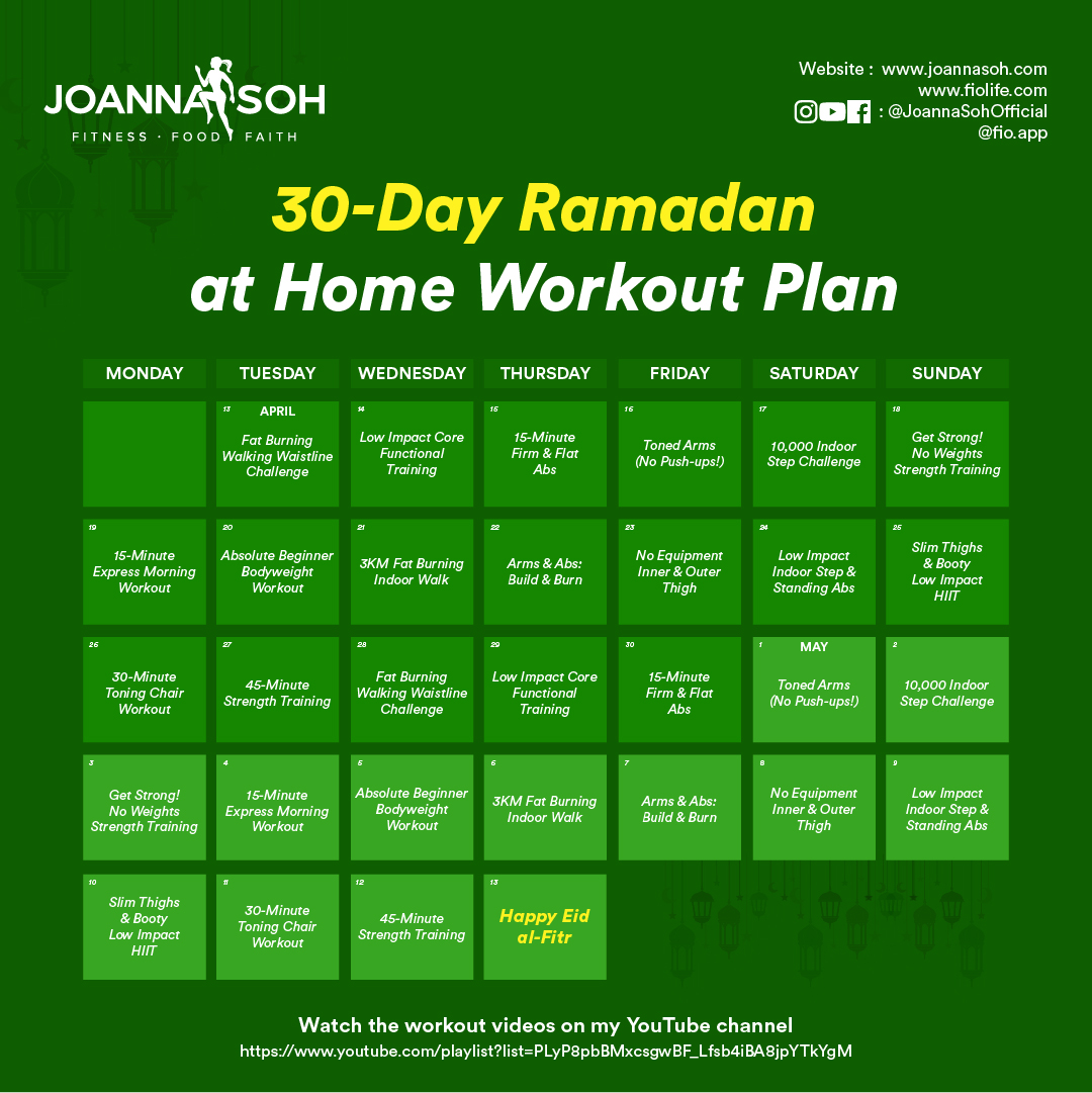 30Day RAMADAN At Home Workout Plan